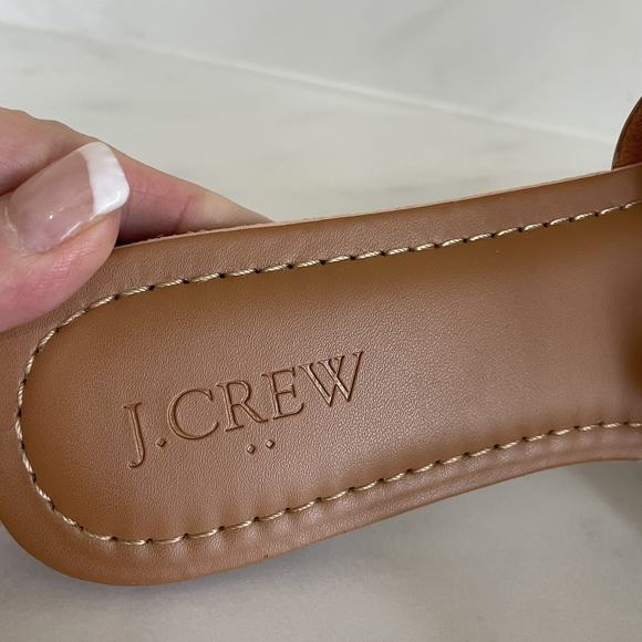 J. CREW Beachside Slide Sandals Women’s Size 7 Smooth Tortoise Print T Strap NEW - Picture 5 of 9
